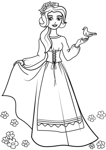 Peasant Princess Coloring Page